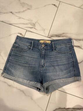 Hollister Light Blue Rolled-Hem Denim Shorts